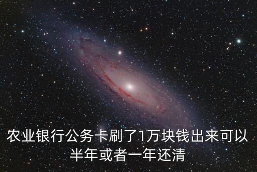 農(nóng)業(yè)銀行公務(wù)卡刷了1萬塊錢出來可以半年或者一年還清