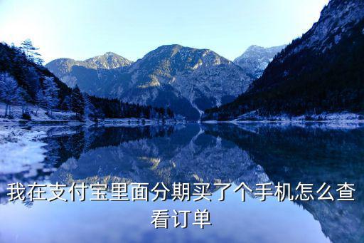 手機分期賬單怎么查詢，我在支付寶里面分期買了個手機怎么查看訂單
