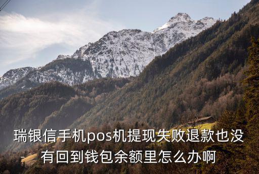 瑞銀信手機(jī)pos機(jī)提現(xiàn)失敗退款也沒有回到錢包余額里怎么辦啊