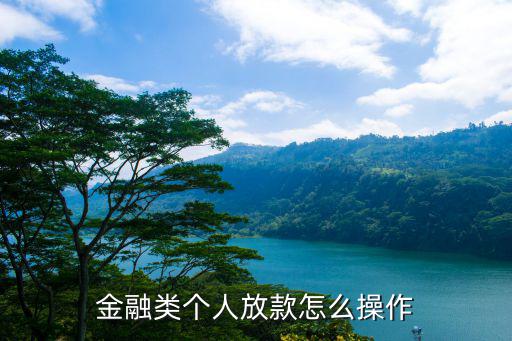 金融類(lèi)個(gè)人放款怎么操作