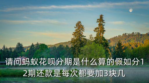 請(qǐng)問(wèn)螞蟻花唄分期是什么算的假如分12期還款是每次都要加3塊幾