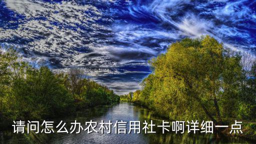 請(qǐng)問(wèn)怎么辦農(nóng)村信用社卡啊詳細(xì)一點(diǎn)