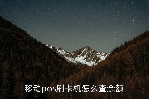 移動pos刷卡機怎么查余額