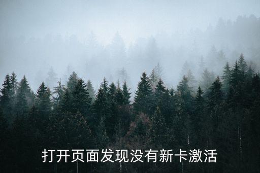 打開(kāi)頁(yè)面發(fā)現(xiàn)沒(méi)有新卡激活