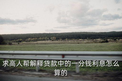 求高人幫解釋貸款中的一分錢利息怎么算的