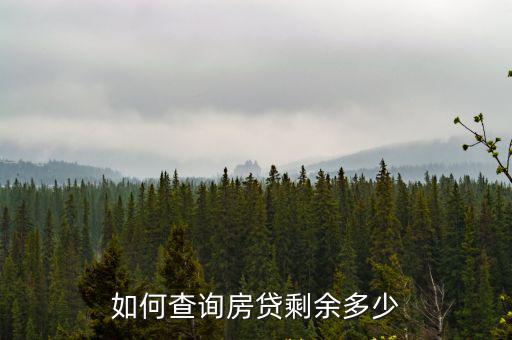 如何查詢房貸剩余多少