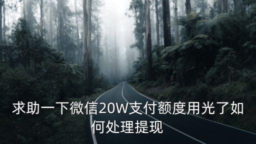 求助一下微信20W支付額度用光了如何處理提現(xiàn)