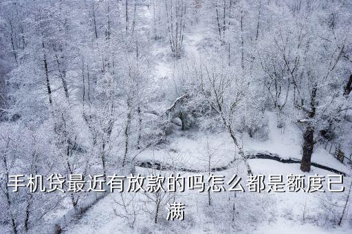 手機貸最近有放款的嗎怎么都是額度已滿
