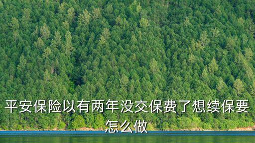 平安保險(xiǎn)以有兩年沒(méi)交保費(fèi)了想續(xù)保要怎么做