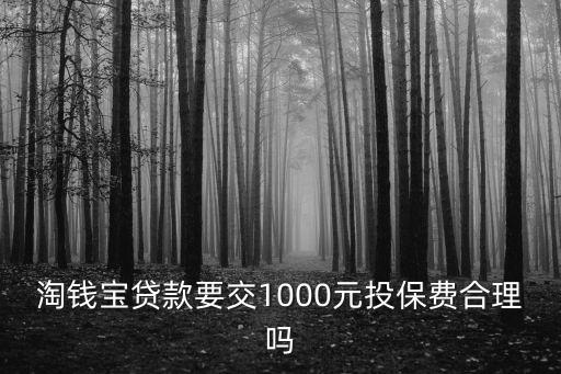 淘錢寶貸款要交1000元投保費合理嗎