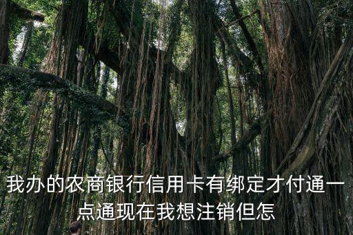 我辦的農(nóng)商銀行信用卡有綁定才付通一點(diǎn)通現(xiàn)在我想注銷但怎