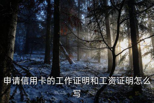信用卡金證明怎么寫(xiě)，申請(qǐng)信用卡的工作證明和工資證明怎么寫(xiě)