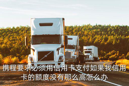 攜程要求必須用信用卡支付如果我信用卡的額度沒有那么高怎么辦