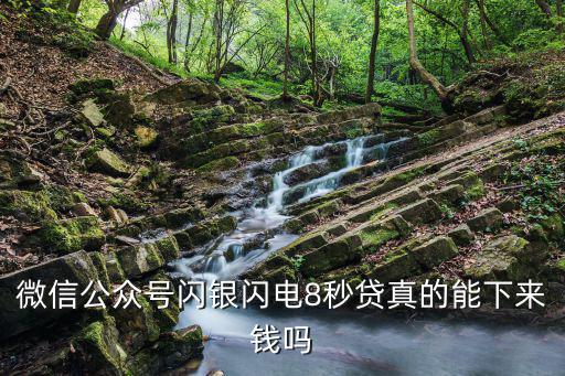 微信公眾號閃銀閃電8秒貸真的能下來錢嗎