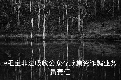 e租寶非法吸收公眾存款集資詐騙業(yè)務員責任