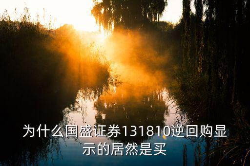 為什么國盛證券131810逆回購顯示的居然是買