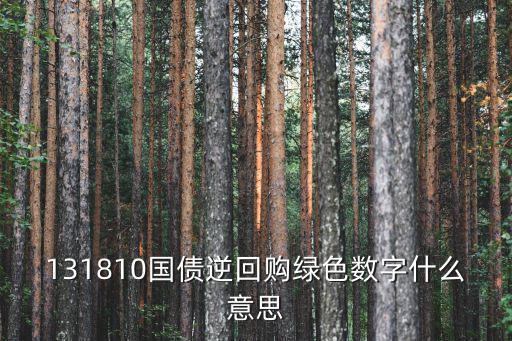 131810國債逆回購綠色數(shù)字什么意思
