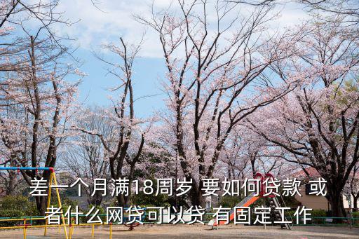 差一個(gè)月滿18周歲 要如何貸款 或者什么網(wǎng)貸可以貸 有固定工作