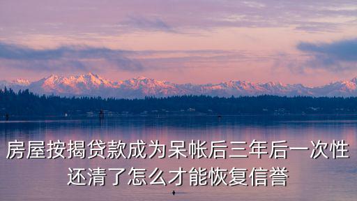 貸款呆帳的房子怎么辦，征信上有呆賬 現(xiàn)在要辦房貸怎么辦