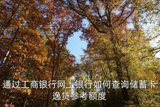 工行參考額度 怎么看，如何通過工行個人手機銀行查詢借記卡存折的逸貸參考額度