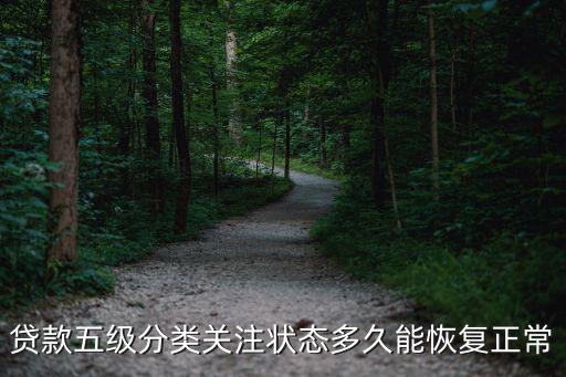 貸款五級分類關注狀態(tài)多久能恢復正常