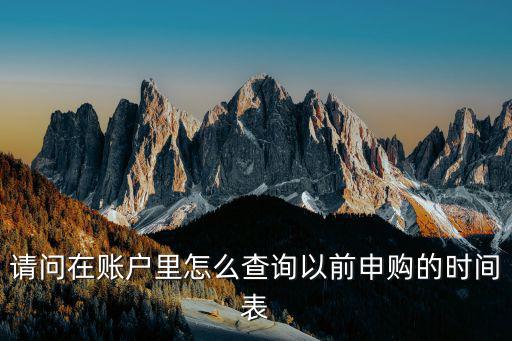 請問在賬戶里怎么查詢以前申購的時間表