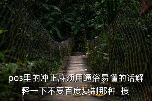 pos里的沖正麻煩用通俗易懂的話解釋一下不要百度復(fù)制那種  搜