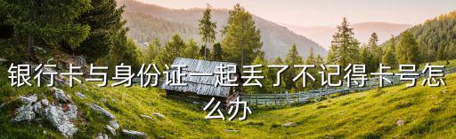 銀行卡與身份證一起丟了不記得卡號怎么辦