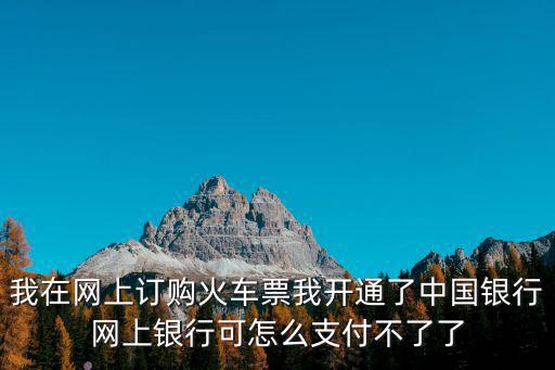 我在網(wǎng)上訂購火車票我開通了中國銀行網(wǎng)上銀行可怎么支付不了了