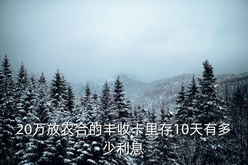 20萬放農(nóng)合的豐收卡里存10天有多少利息