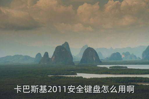 卡巴斯基2011安全鍵盤怎么用啊