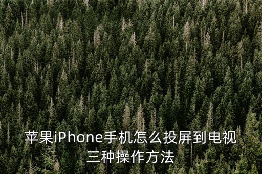 蘋(píng)果iPhone手機(jī)怎么投屏到電視三種操作方法