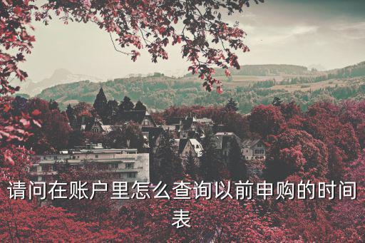 中新股怎么查詢時(shí)間段，請(qǐng)問在賬戶里怎么查詢以前申購(gòu)的時(shí)間表