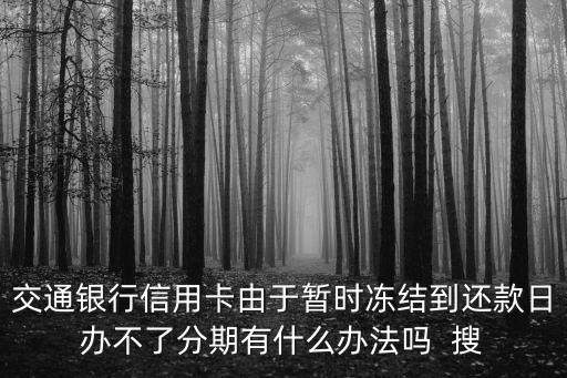 還還款日賬單分期不了怎么辦理嗎，請問今天就是信用卡還款日我還不了那么多我還能申請分期嗎
