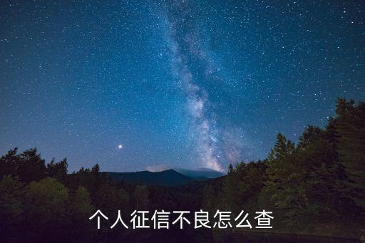 個人征信不良怎么查