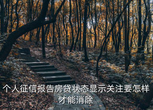 個人征信報告房貸狀態(tài)顯示關注要怎樣才能消除