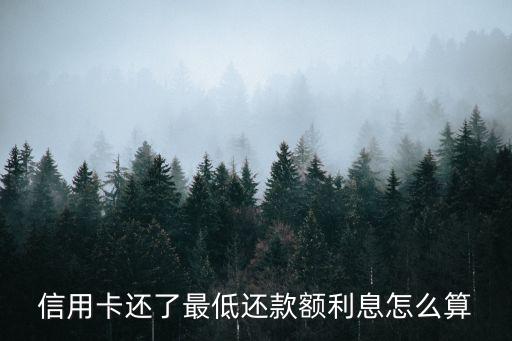 信用卡還了最低還款額利息怎么算