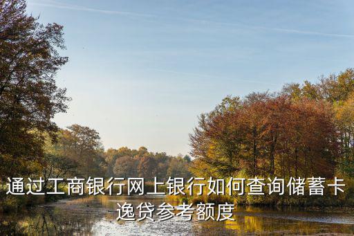 通過工商銀行網(wǎng)上銀行如何查詢儲(chǔ)蓄卡逸貸參考額度
