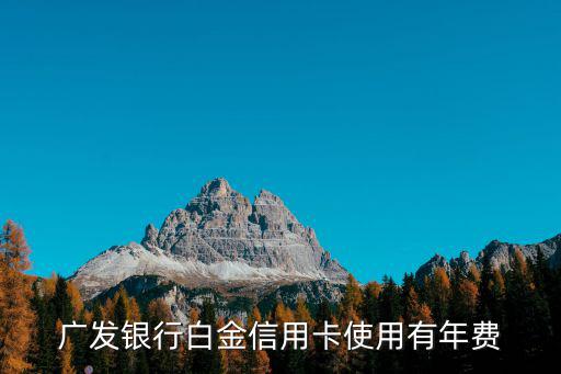 廣發(fā)銀行白金信用卡使用有年費(fèi)