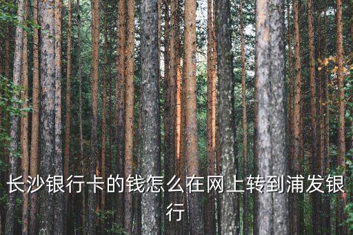 長沙銀行卡的錢怎么在網(wǎng)上轉到浦發(fā)銀行
