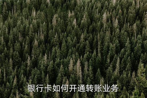 銀行卡如何開通轉(zhuǎn)賬業(yè)務(wù)