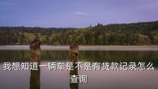 我想知道一輛車是不是有貸款記錄怎么查詢