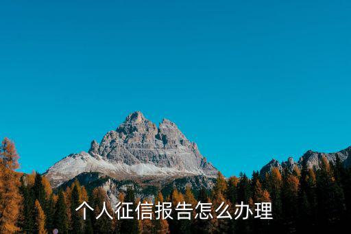 個(gè)人征信報(bào)告怎么辦理