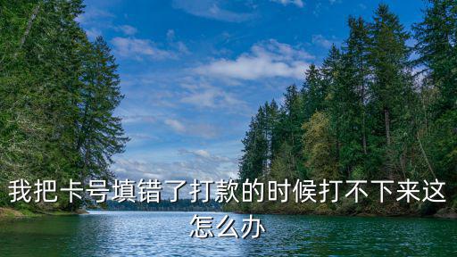 我把卡號填錯了打款的時候打不下來這怎么辦