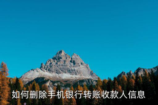 如何刪除手機(jī)銀行轉(zhuǎn)賬收款人信息