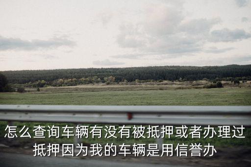 汽車貸款信用怎么查，怎么查詢車輛有沒有被抵押或者辦理過抵押因?yàn)槲业能囕v是用信譽(yù)辦