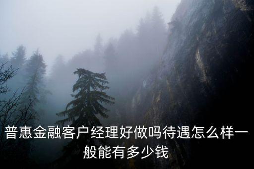 普惠金融客戶經(jīng)理好做嗎待遇怎么樣一般能有多少錢