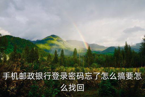 手機(jī)郵政銀行登錄密碼忘了怎么搞要怎么找回