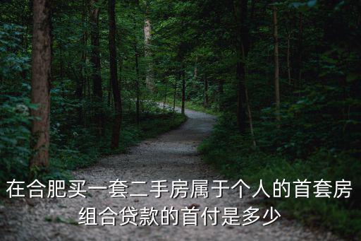在合肥買一套二手房屬于個(gè)人的首套房組合貸款的首付是多少