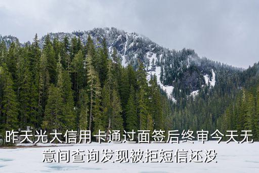 怎么破光大終審被拒，光大信用卡拿到卡了額度顯示在紙上了然后去面簽說是要終審請問這